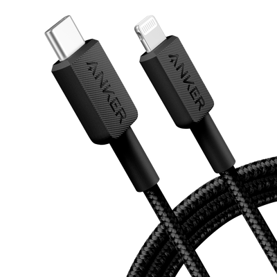 Anker - Cable USB2.0  - Carga rápida - USB-C a Lightning - Cubierta de nylon - Longitud 1.8m | Color negro