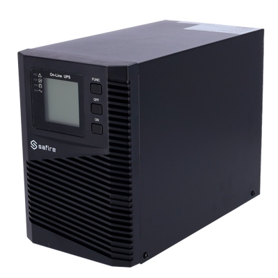 SAI online - Power 1000VA/900W - Input 200~240 Vac / Output 200~240 Vac - 4 IEC type protected backup sockets - Recharge time 4~5 hours - 2 sealed lead-acid batteries (included)