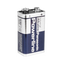 Panasonic - PP3 / 6LR61 battery - Voltage 9.0 V - Alkaline - Nominal capacity 510 mAh - Compatible with products in the catalog