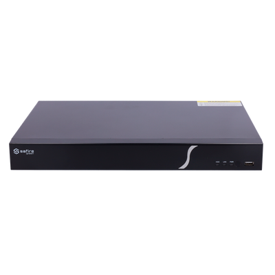 Safire Smart - NVR Video Recorder for A1 Range IP Cameras - 16CH Video with 8 PoE 80W / H.265+ Compression - Resolution up to 8Mpx / Bandwidth 160Mbps - 4K HDMI and VGA Output / 2HDDs - Facial Recognition / Smart Search