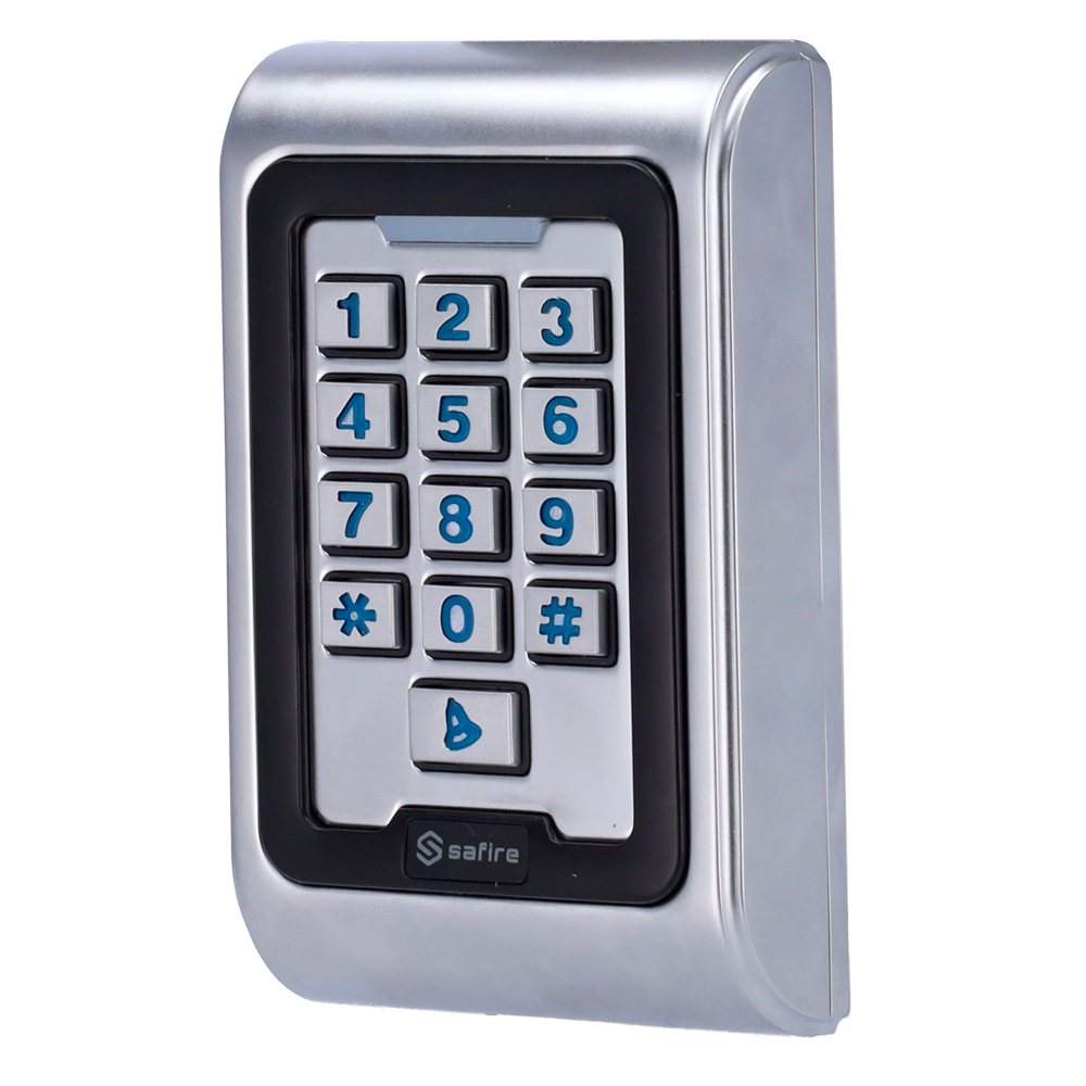 Control de acceso autónomo - Acceso por tarjeta EM y PIN - 2 salidas de relé, pulsador, sensor y timbre - Wiegand 26 - Control de tiempos - Apto para exterior IP68