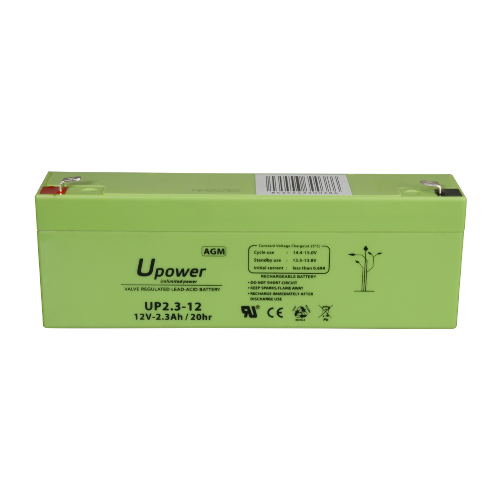 Upower - Rechargeable battery - AGM lead-acid technology - Voltage 12 V - Capacity 2.3 Ah - 66 x 178 x 35 mm/ 960 g - For backup or direct use