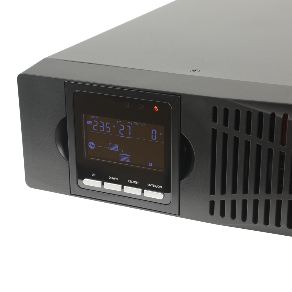 Online UPS for rack or tower installation - Power 2000VA/1800W - 2 protected SAI/UPS outputs - Recharge time 4h 90% - Hot swappable - 4 sealed lead-acid batteries (included)