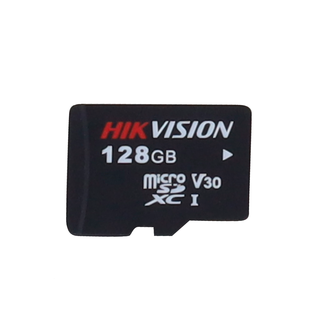 Hikvision memory card - 3D TLC NAND technology - 128 GB capacity - Class 10 U3 V30 - More than 3000 read/write cycles - Suitable for video surveillance devices