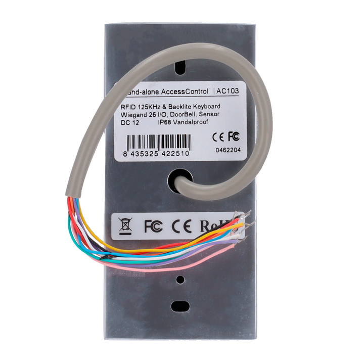 Standalone access control - Access via EM card and PIN - Relay, alarm and buzzer output - Wiegand 26 - Time control - Suitable for outdoor use IP68