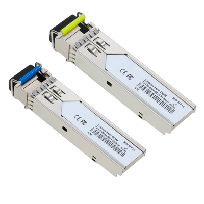 Coppia di moduli transceiver SFP industriali - Tx 1550/1310 nm Rx 1310/1550 nm - Fibra Monomodale - Connettore LC Simplex - BiDi - Massimo 3 km - 2.5Gb/s - 1000Base-LX