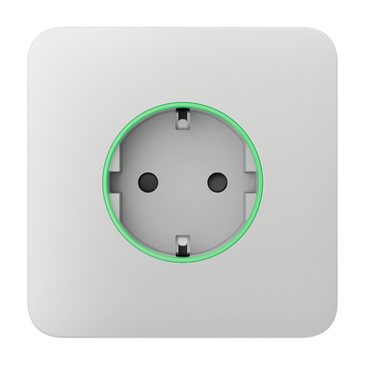 Copertura frontale per smart plug di tipo F - Compatibile con AJ-OUTLETCORE-SMART - Indicatore LED sullo stato della presa e sul consumo di energia - Pulsante touch per il controllo manuale - Retroilluminazione a LED - Colore bianco