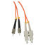 Fiber Optic Cable - Duplex - Multimode - SC to ST Connector - 5 Meters - Orange Color