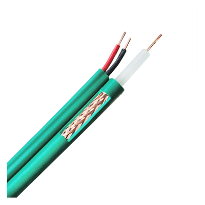 KX6 coaxial cable - Video and power - 300 meter reel - Green blanket - separate parallel cables - Low losses