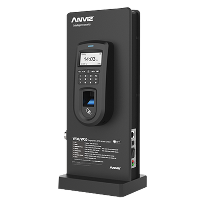 ANVIZ access and presence control demo KIT - Fingerprints, EM-RFID and keyboard - 2000 registrations / 50000 registers - TCP/IP, RS485, miniUSB, Wiegand 26 - Includes customized support and lock - ANVIZ CrossChex included