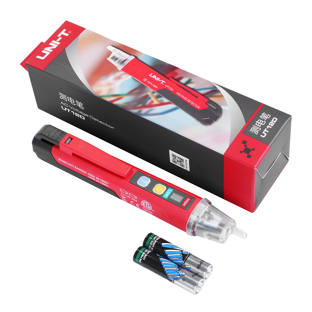 Non-contact AC voltage detector - High and low voltage modes up to 1000V - Audible warning and visible LED - Auto shut-off