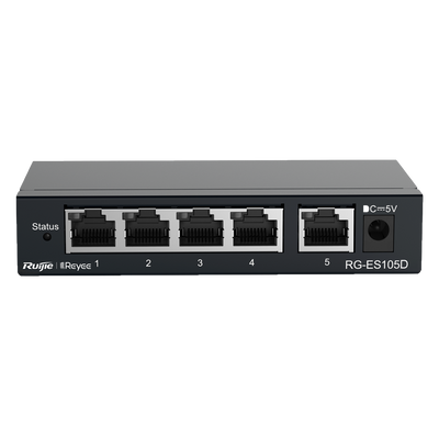 Reyee Switch da Tavolo - Alloggiamento in Metallo - 5 porte RJ45 - Velocità 10/100 Mbps - Plug and Play - Tecnologia a risparmio energetico