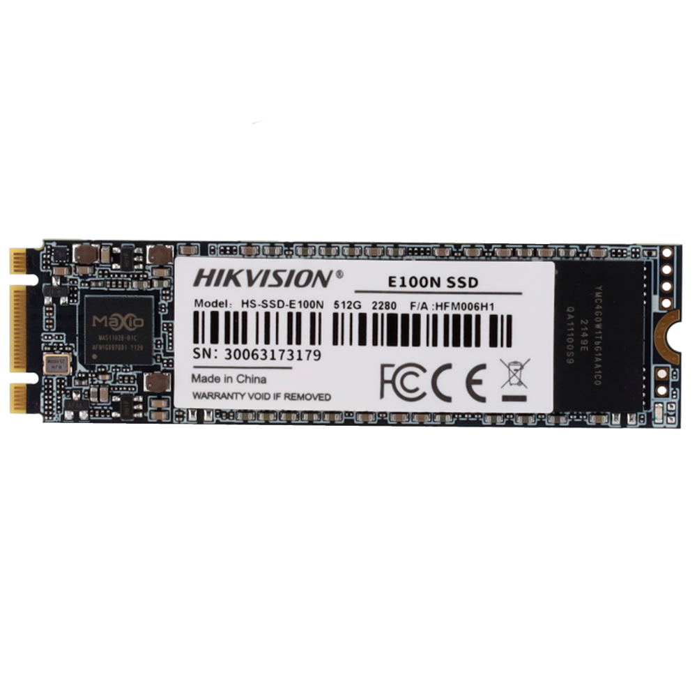 Hikvision SSD hard drive - 512GB capacity - M2 SATA III interface - Write speed up to 550MB/s - Long life - Ideal for small servers or PCs