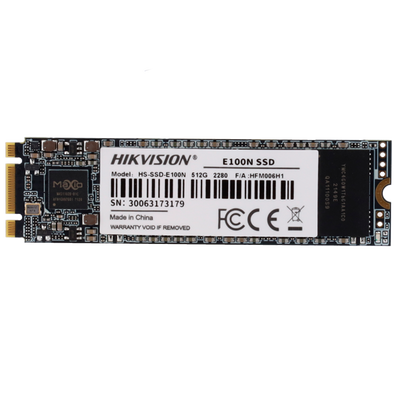 Hikvision SSD hard drive - 512GB capacity - M2 SATA III interface - Write speed up to 550MB/s - Long life - Ideal for small servers or PCs