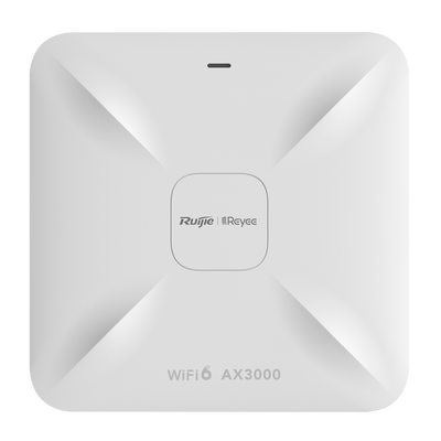 Reyee - AP Omnidireccional Wi-Fi 6 - Frecuencia 2.4 y 5 GHz - Soporta 802.11a/b/g/n/ac/ax - Velocidad de transmisión hasta 3000 Mbps / 160MHz - Antenas MU-MIMO 2x2:2 en 2.4GHz, 2x2 : 2 en 5GHz