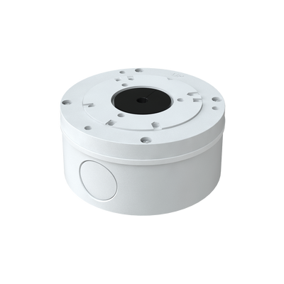 Scatola di giunzione Safire Smart - Per telecamere dome - Adatto per uso in esterni - Installazione a tetto o parete - Diametro della base 112 mm - Passacavo