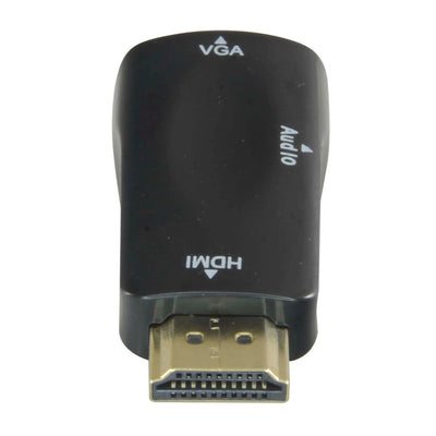 HDMI to VGA+Audio Adapter - Passive, no power required - Converts one HDMI output to VGA+Audio - 1080p/720p Resolution - HDMI Input - VGA+Audio Output