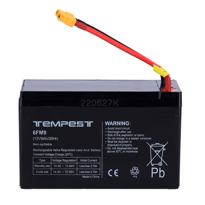Battery for TEMPEST-BAT300 URFOG - 12V / 9Ah - Special connectors - Easy replacement