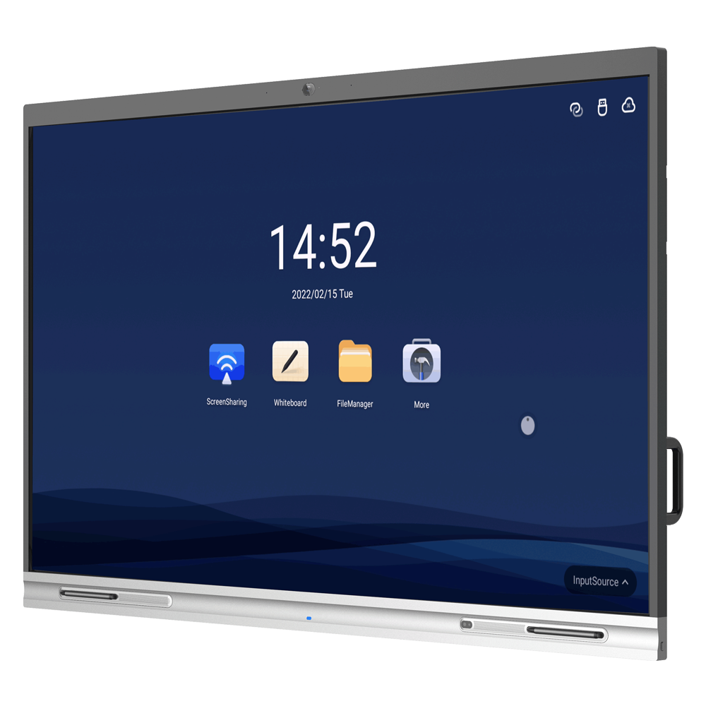 Display interattivo 75" 4K  - Trasmissione wireless - Risoluzione 3840x2160 - Ingressi HDMI, LAN, USB/micro USB - Angolo di visione di 178° - Microfono e Altoparlanti integrati