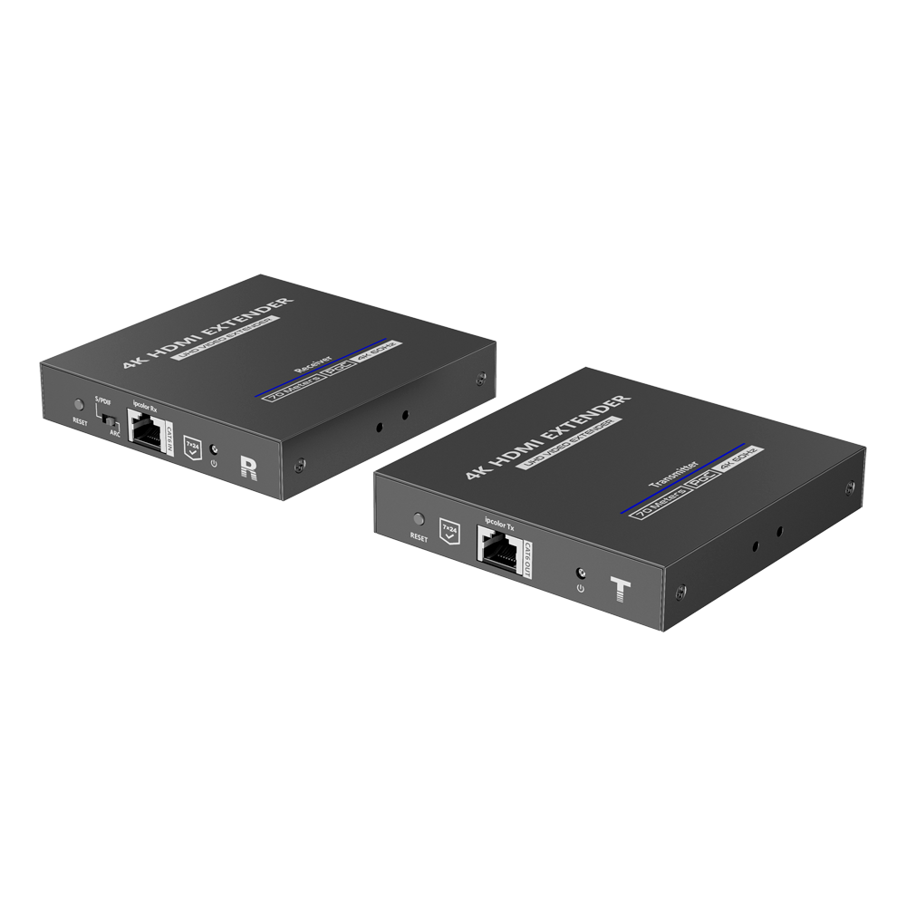 Extensor HDMI activo - Transmisor y receptor - Distancia 70 m - En cable UTP Cat 7 - Hasta 4K@60Hz - Alimentación DC 12 V