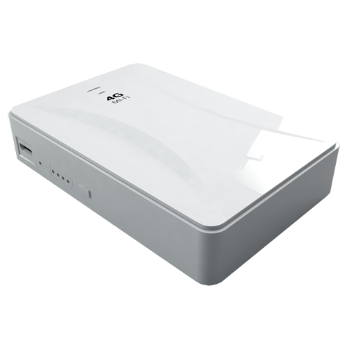 Router 4G Portatile - Connessione RJ45 10/100 o WiFi 802.11 b/g/n - Fino a 10 connessioni WiFi simultanee - Powerbank 5200mAh di capacità - Slot per scheda SIM - Chipset Qualcomm MDM9600