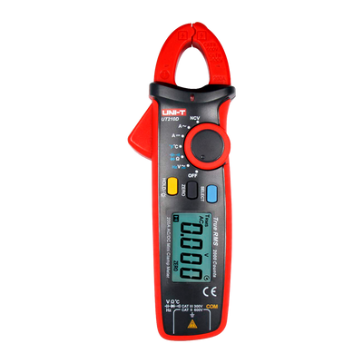 Mini clamp meter - LED display up to 2000 accounts - DC and AC measurement up to 600V and 200A - AC high accuracy with True RMS function - Resistance and capacitance measurement - Buzzer for continuity test