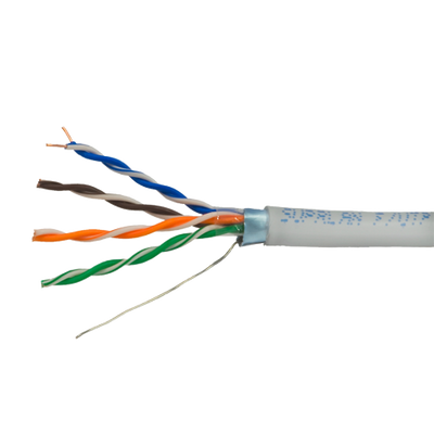 Cable FTP - Categoría 5E - Bobina de 305 metros - Conductor OFC, pureza 99,9% cobre - Diámetro 5,5 mm - Cubierta gris