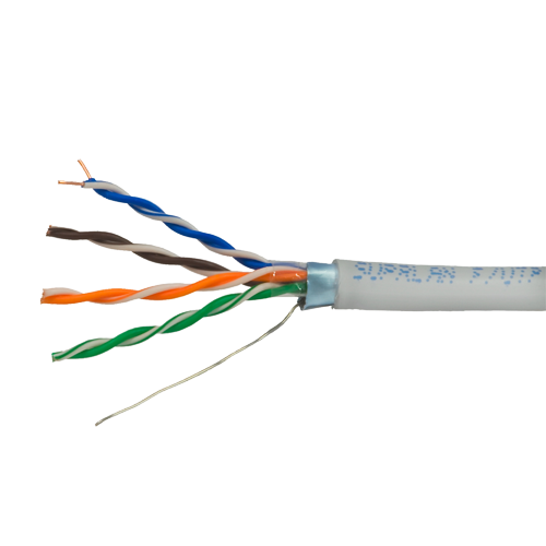 Cable FTP - Categoría 5E - Bobina de 305 metros - Conductor OFC, pureza 99,9% cobre - Diámetro 5,5 mm - Cubierta gris
