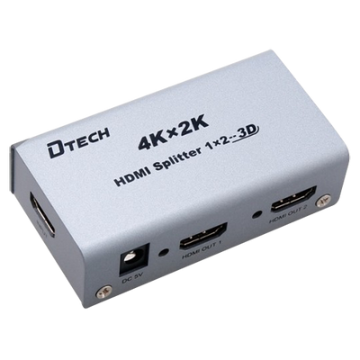 Multiplicador de señal HDMI - 1 entrada HDMI - 2 salidas HDMI - Hasta 4K*2 - Longitud máxima de salida 25 m - Fuente de alimentación DC 5 V