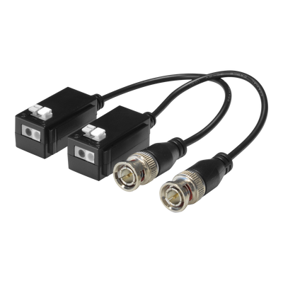 SAFIRE Passive Twisted Pair Transmitter - Optimized for HDTVI, HDCVI and AHD - 1 video channel, PoC - Passive, 2 pin connector - Max distance: 450m (TVI / 720p) - 2 units