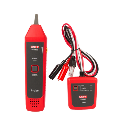 UNI-T - Cable tester - Telephone line, twisted pair and electrical cable - Automatic shut-off - Polarity indicator on telephone cables - Cable tracing