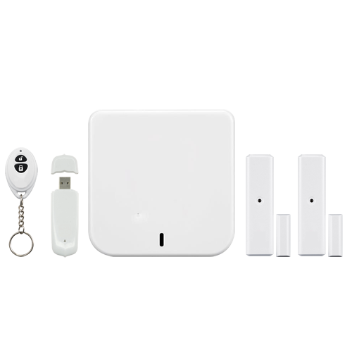 Kit di allarme domestico Home8 - Connessione a internet / IP Cloud - Invio di notifiche push all'app smartphone - Dimensione ridotta - Contatti magnetici wireless - Telecomando multifunzione