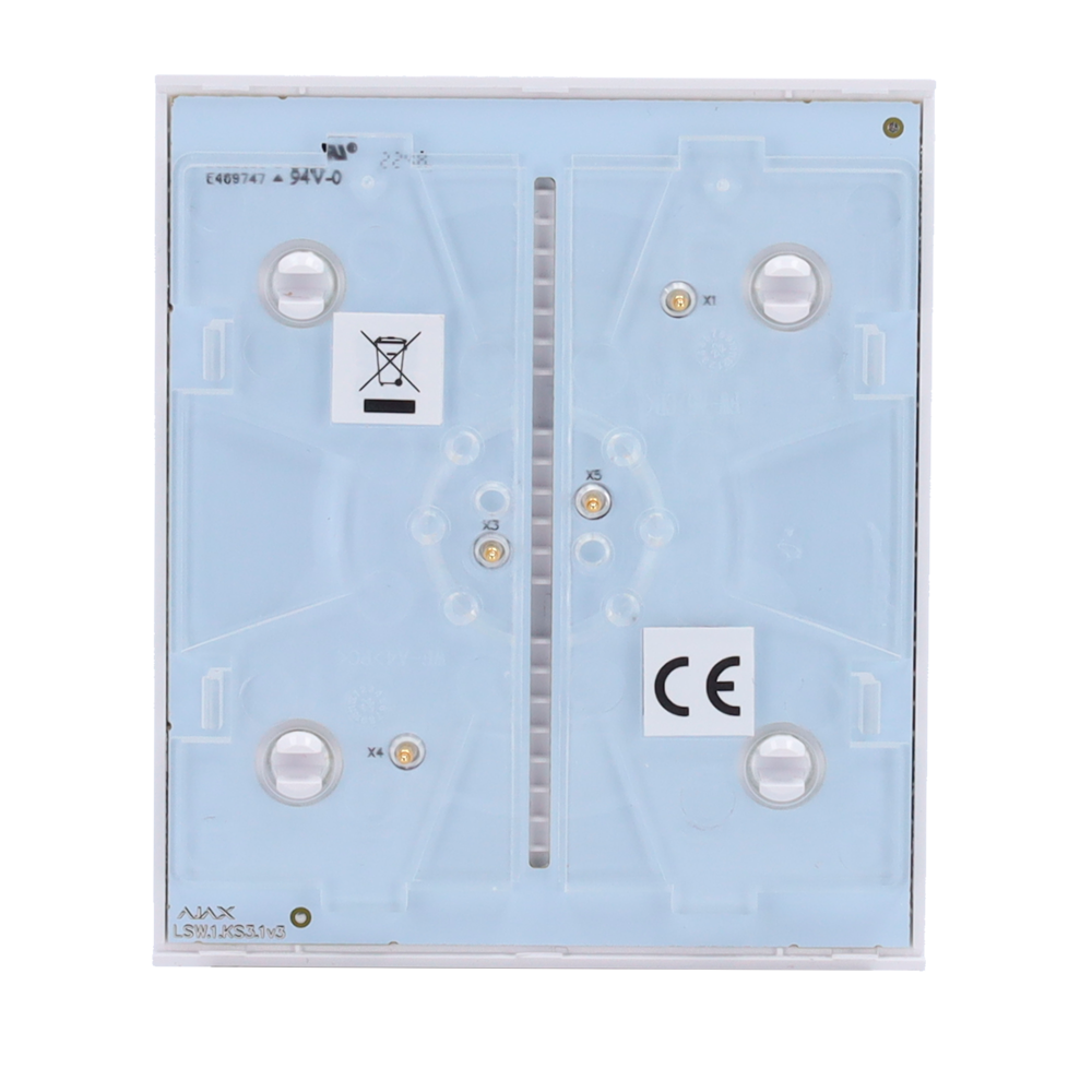 Ajax - LightSwitch CenterButton - Single Switch Touch Panel - Compatible with AJ-LIGHTCORE-1G / -2W - LED Backlight - Contactless Center Touch Panel - White Color