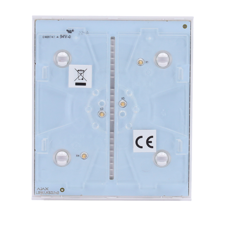 Ajax - LightSwitch CenterButton - Single Switch Touch Panel - Compatible with AJ-LIGHTCORE-1G / -2W - LED Backlight - Contactless Center Touch Panel - White Color