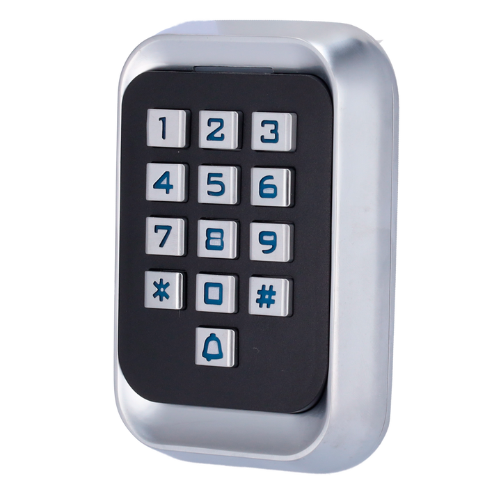 Standalone access control - Access via EM card and PIN - Relay and bell output - Wiegand 26 - Time control - Suitable for indoors