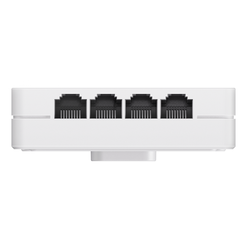 Reyee - AP de Pared Omnidireccional Wi-Fi 6 - Frecuencia 2.4 y 5 GHz / 160MHz Ancho de Canal - Rendimiento Wi-Fi hasta 3000 Mbps - Antenas MU-MIMO 2x2 en 2.4GHz, 2x2 en 5GHz - Instalación cajas mecanismo / 4 Puertos RJ45