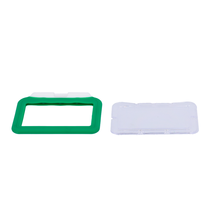 Porta-tarjetas - Disposición horizontal - Láminas de plástico protectoras - Fabricado en silicona - Color verde
