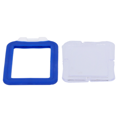 Tarjeta holder - Vertical arrangement - Protective plastic sheets - Made in silicone - Blue color