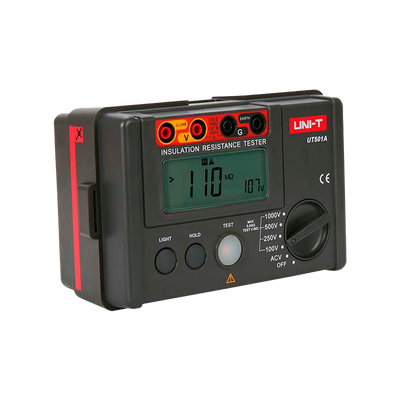 Misuratore di resistenza di isolamento elettrico - Display LCD fino a 2000 conteggi - Misurazione della tensione AC fino a 600V - Spegnimento automatico - Intervalli 500V/1000V/2500V