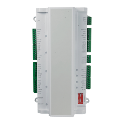 Controlador de acceso biométrico - Acceso mediante huella, tarjeta o contraseña - Comunicación TCP/IP - 4 entradas Wiegand 26/34 / RS485 - Salida de relé para dos puertas - Software SmartPSS