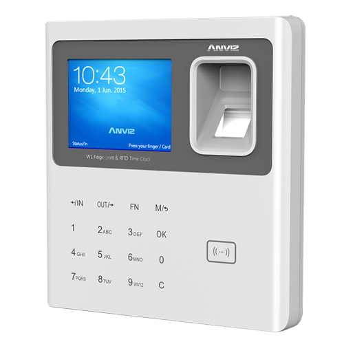 Terminal di Controllo Presenze ANVIZ - Impronte digitali, schede RFID e tastiera - 3000 registrazioni / 100000 registri - TCP/IP, USB Flash - 8 Modi di Controllo presenze - Software di CrossChex e Cloudclocking