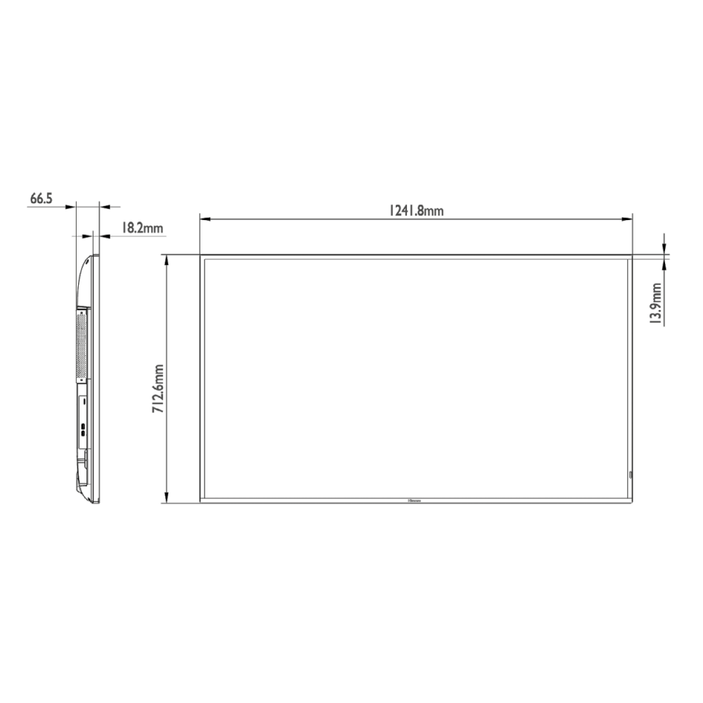 Monitor HISENSE DLED 4K 55" | Serie E - Válido para soluciones de Digital Signage - Resolución 3840x2160 - 2 entradas HDMI 2.0 - Ángulo de visión 178° - Audio | Altavoces integrados