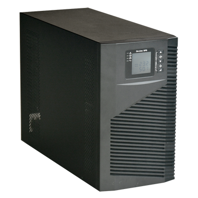 SAI online - Power 2000VA/1800W - Input 200~240 Vac / Output 200~240 Vac - 3 protected SAI/UPS outputs - Recharge time 4~5 hours - 4 sealed lead-acid batteries (included)
