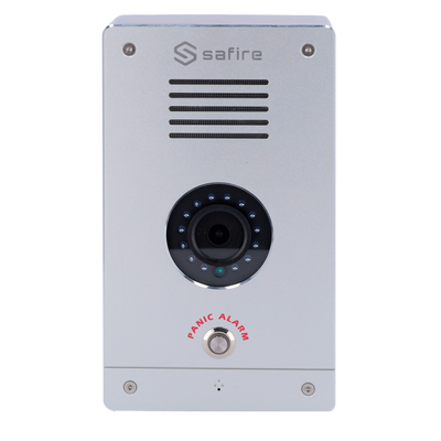 Video pushbutton panel for emergency calls - IP technology - 2 Mp camera | Two-way audio - Alarm inputs and outputs - Software monitoring - Surface mount