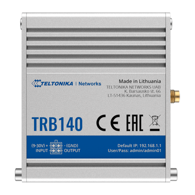 Teltonika Gateway 4G Industrial - 4G Cat 4 / 3G / 2G - RJ45 10/100/1000Mbps Ethernet port - Compact design - Micro USB connector