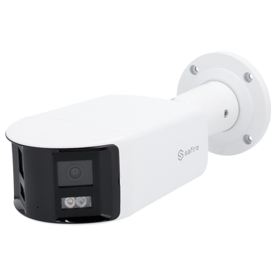 Telecamera Panoramica Bullet 4 Megapixel - 2x 1/2.5" Progressive Scan CMOS - Ottica 2.8mm, Visione panoramica 180º - IR Distanza 40m - Truesense2: Miglioramento del filtro per i falsi allarmi - Protezione IP67, PoE 802.3af