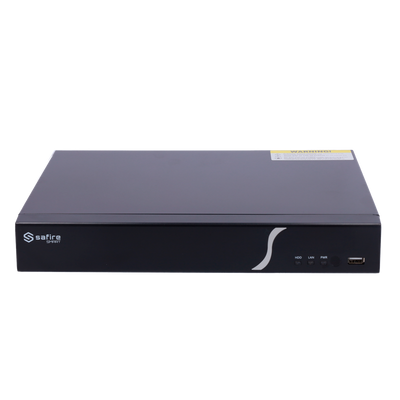 Safire Smart - Grabador de vídeo NVR para cámaras IP gama B1 - Vídeo de 16 CH / Compresión H.265+ - Resolución hasta 8Mpx / Ancho de banda 112Mbps - Salida HDMI 4K y VGA / 1HDD - Soporta eventos VCA de cámaras IP / Función POS