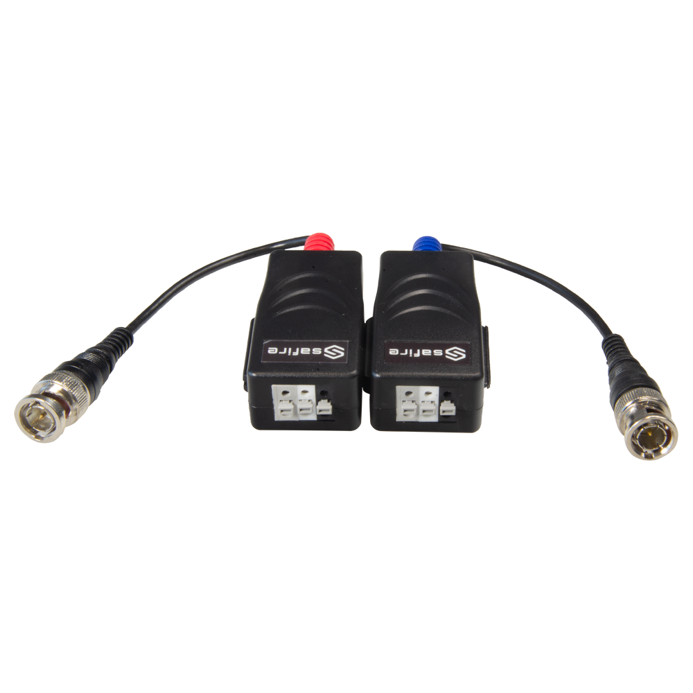 Passive Twisted Pair Transmitter - 4N1 (HDTVI / HDCVI / AHD / CVBS) - 1 Video Channel - Passive, 2 Pin Connector - Distance: 190 ~ 440m - 2 Units