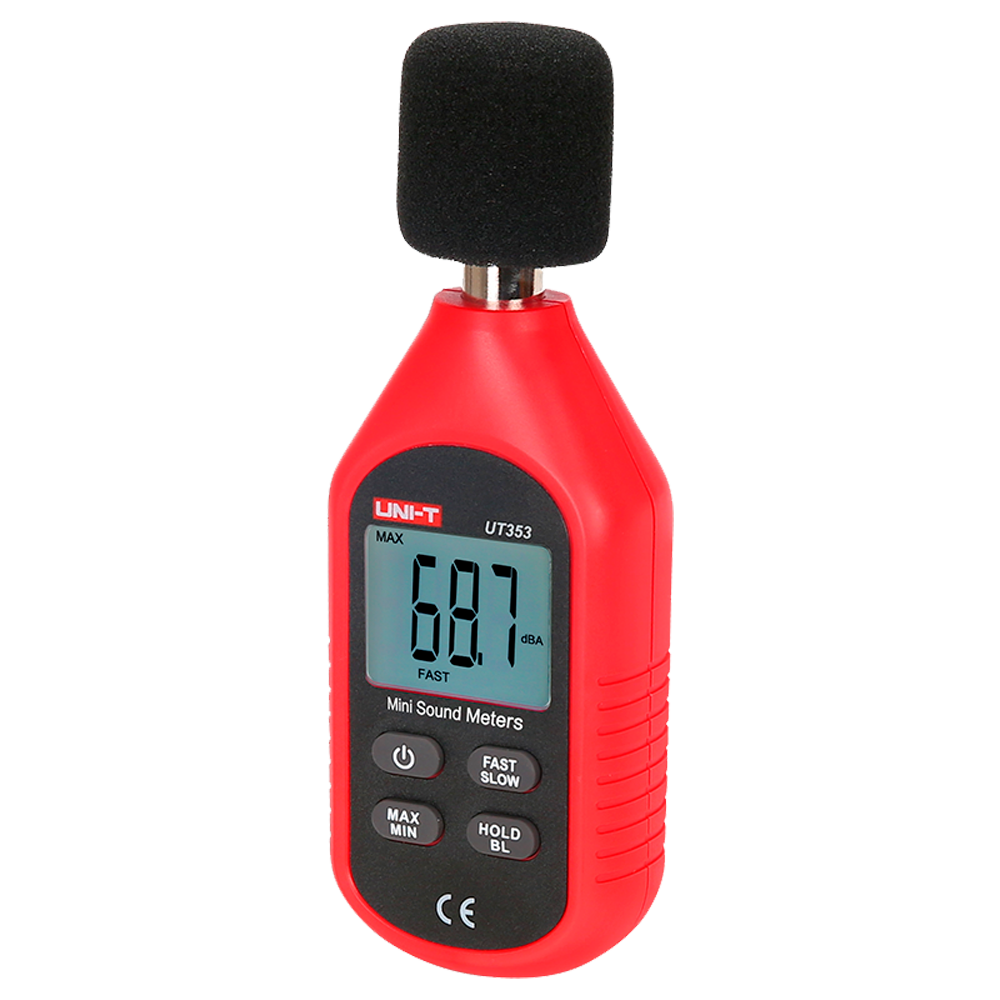 Sound Level Meter - Captures noise up to 130dB with fast response - Backlit LCD display - Ergonomic, lightweight design with intuitive interface - Auto power off