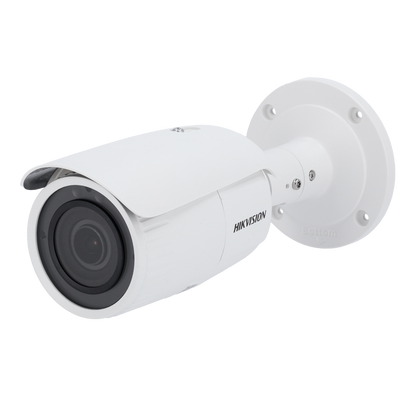 Hikvision - Telecamera Bullet IP gamma Value - Risoluzione 2 Megapixel (1920x1080) - Lente varifocale motorizzata 2.8~12 mm - EXIR IR portata 50 m | PoE IEEE802.3af - Rilevamento del movimento 2.0 | Waterproof IP67